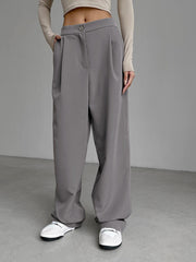 City Buttoned Wide Leg Pants