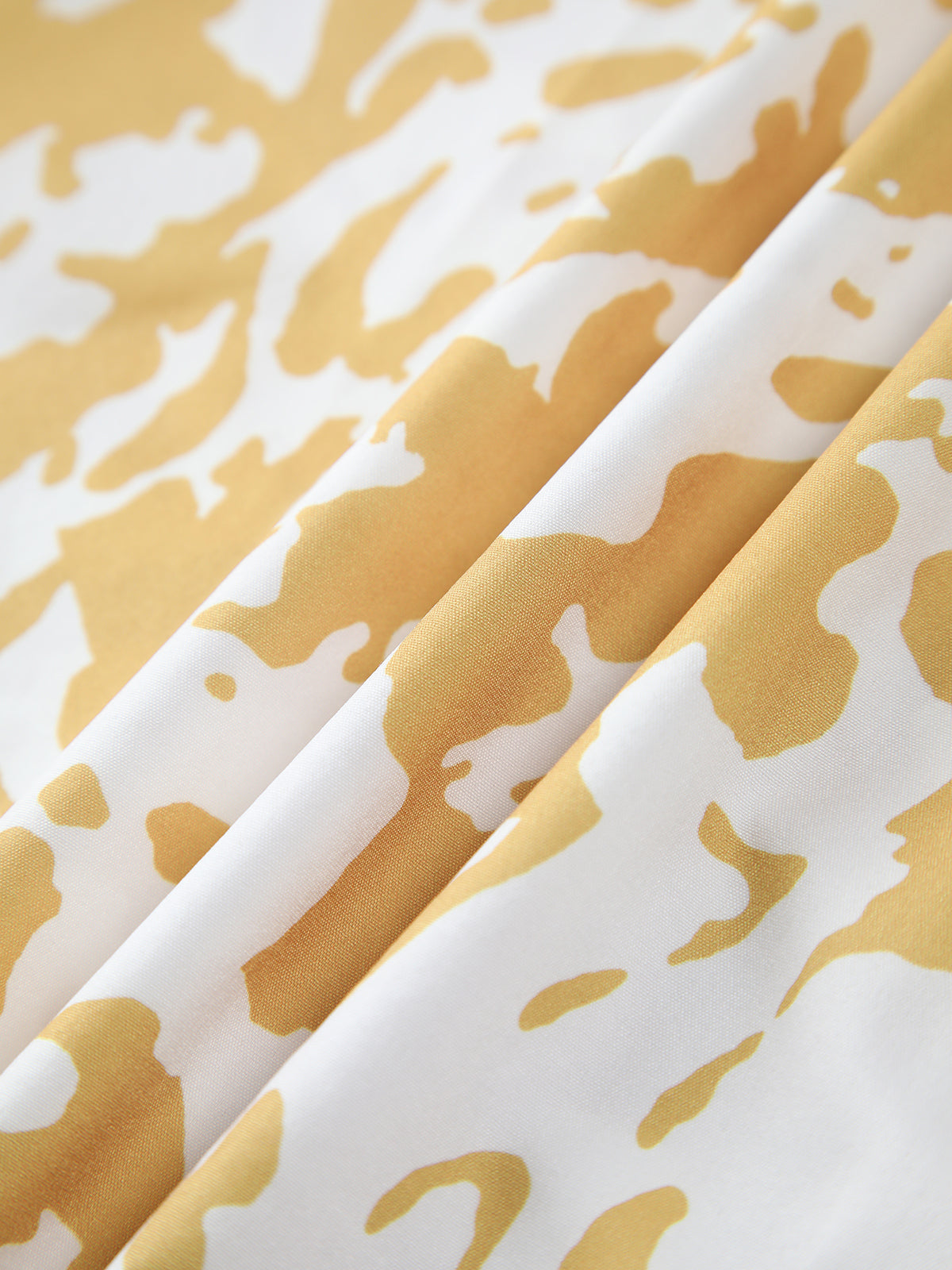 Yellow Zebra Print Zippered Midi Dress