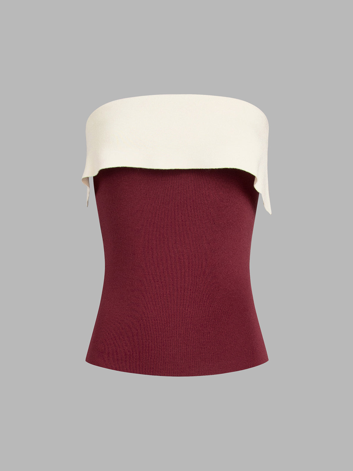 Two Tone Fold Over Tube Top