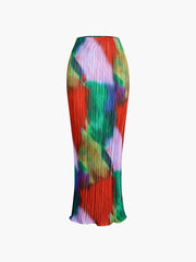 Rainbow Pleat Two Piece Skirt Set