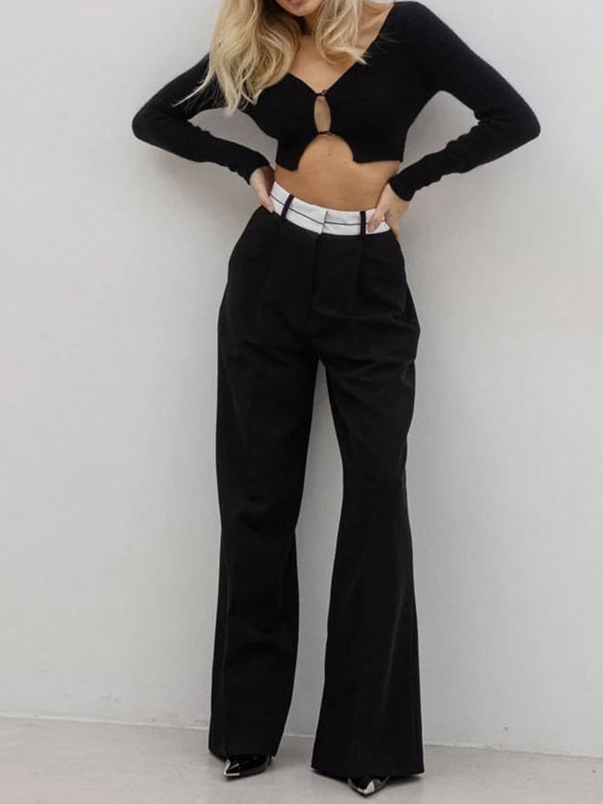 Highway Reversible Waistband Wide Leg Pants