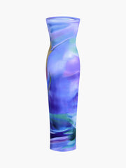 Lavender Sea Tube Long Dress