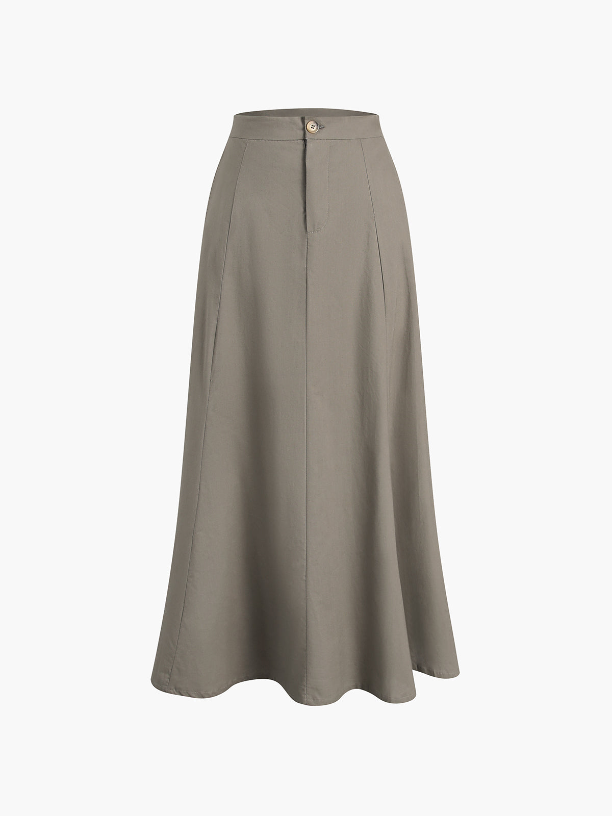 Linen Cotton Buttoned Flowy Maxi Skirt