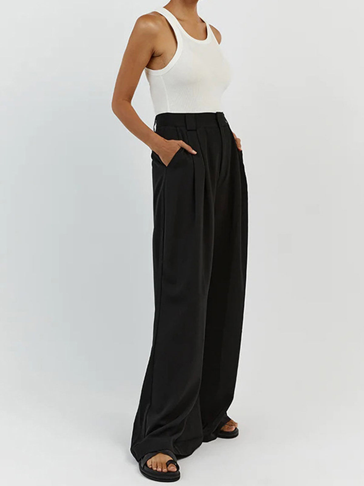 Fair Play Pleat Wide Leg Pants