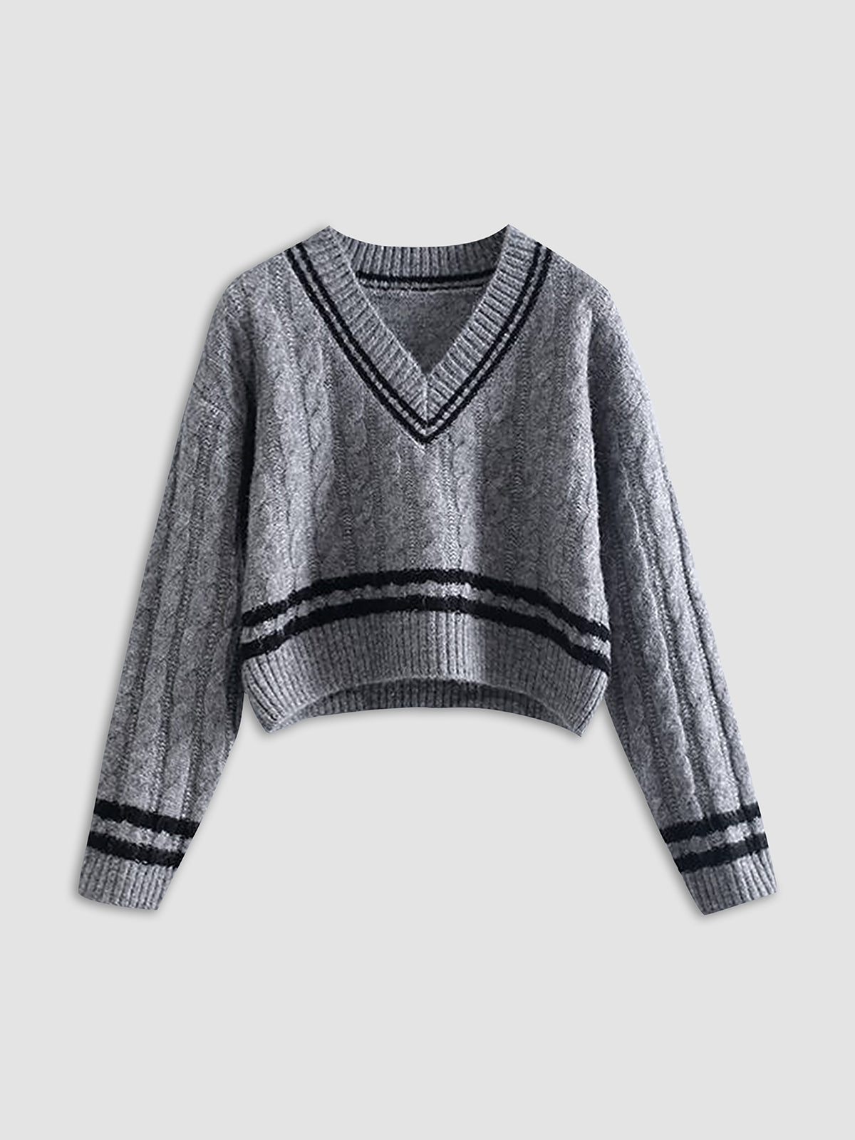 Contrast V Neck Sweater