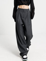 Wide Leg Pleated Draped Pants