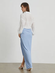 Wrap Rib Ruched Maxi Skirt