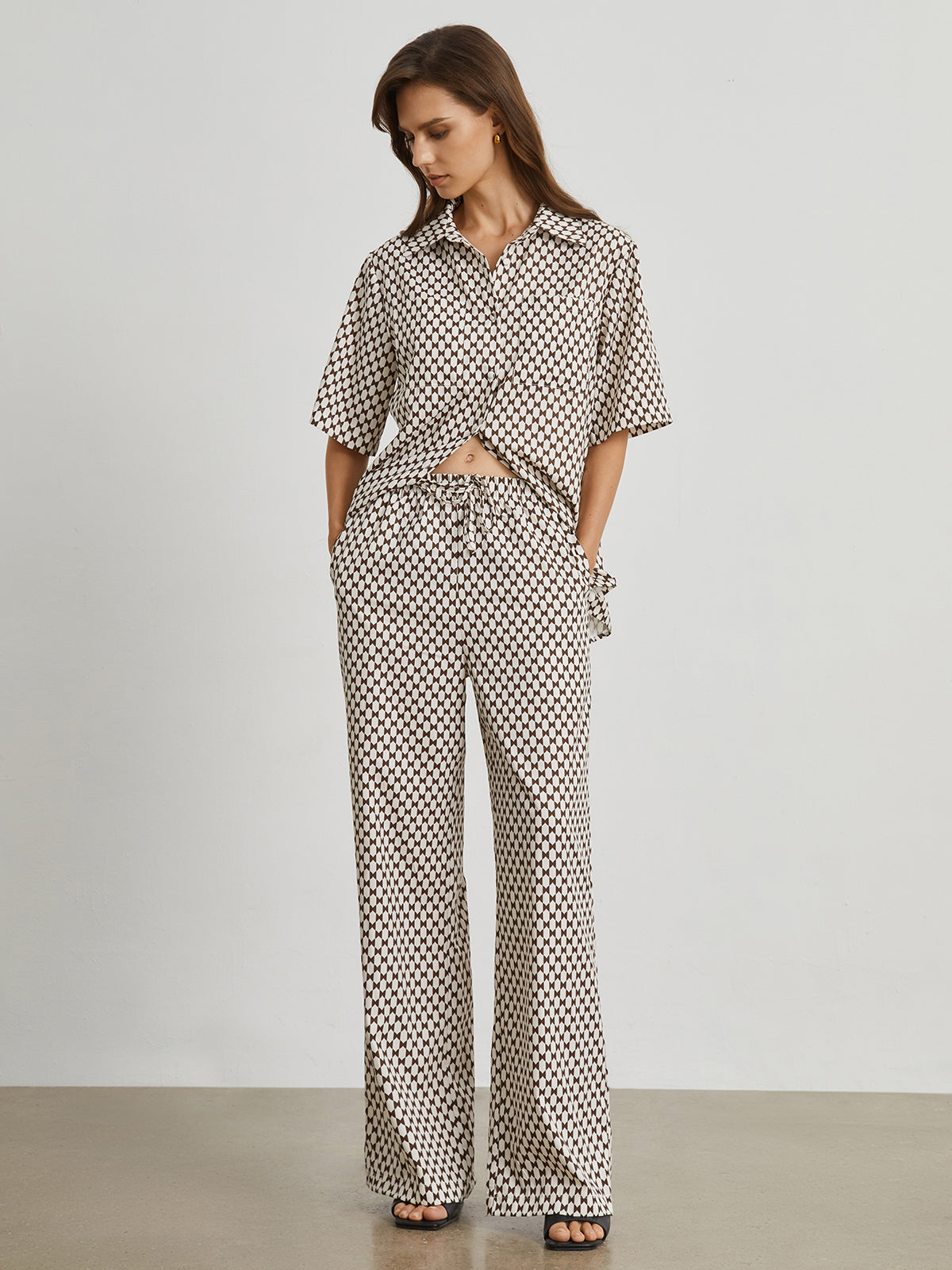 Checkered Two Piece Pants Set