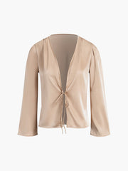 Satin Tied Fly Away Blouse