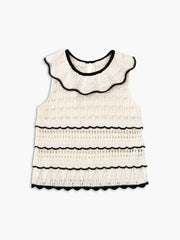 Paros Crochet Eyelet Knit Top