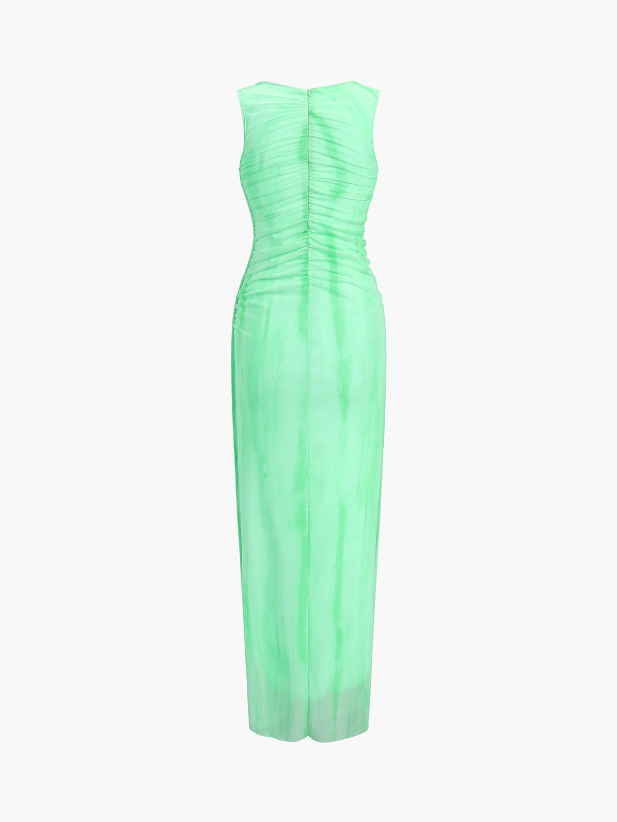 Mint Zippered Mesh Midi Dress