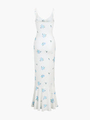 Forget Me Not Floral Flowy Long Dress