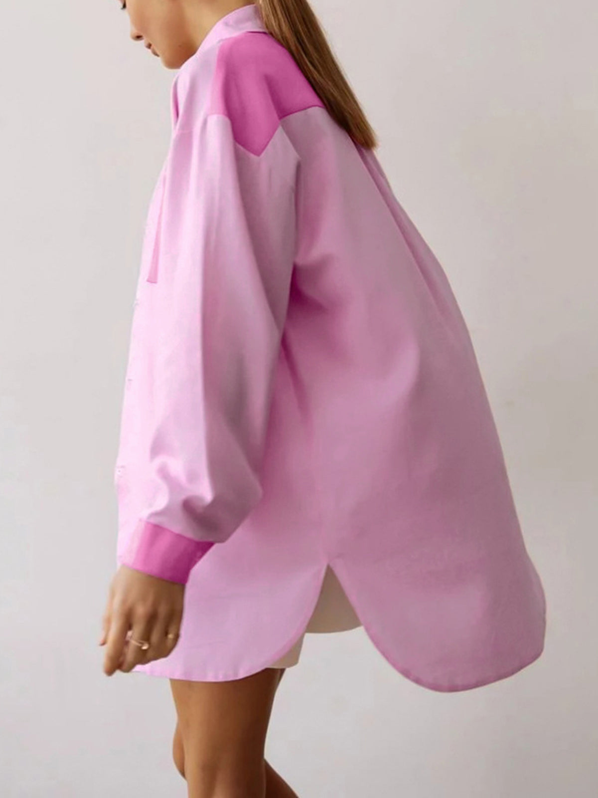 Rosy Chateau Patchwork Oversized Shirt