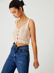 Paros Crochet Crop Vest