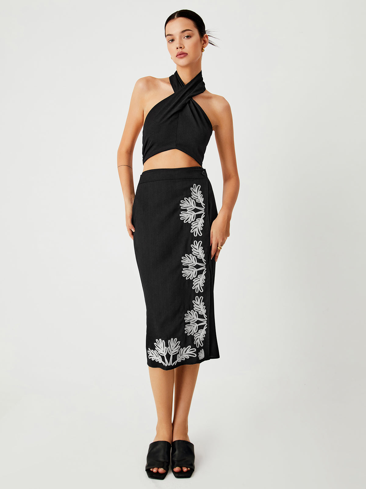 Embroidered Field Skirt