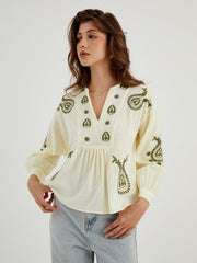 Morocco Vibe Embroidered Blouse