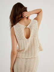 Diamonds Eyelet Cutout Tank Top