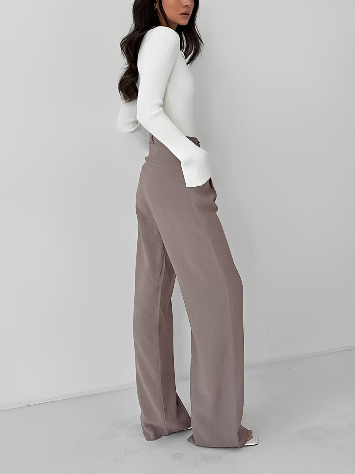 Business Casual Pleat Wide Leg Dress Pants