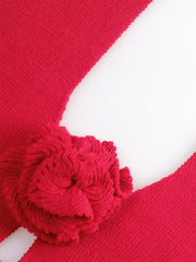 Rosette Halter Open Back Knit Top