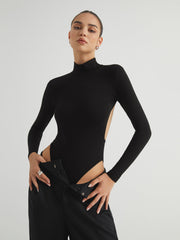 Open Back Mock Neck Bodysuit