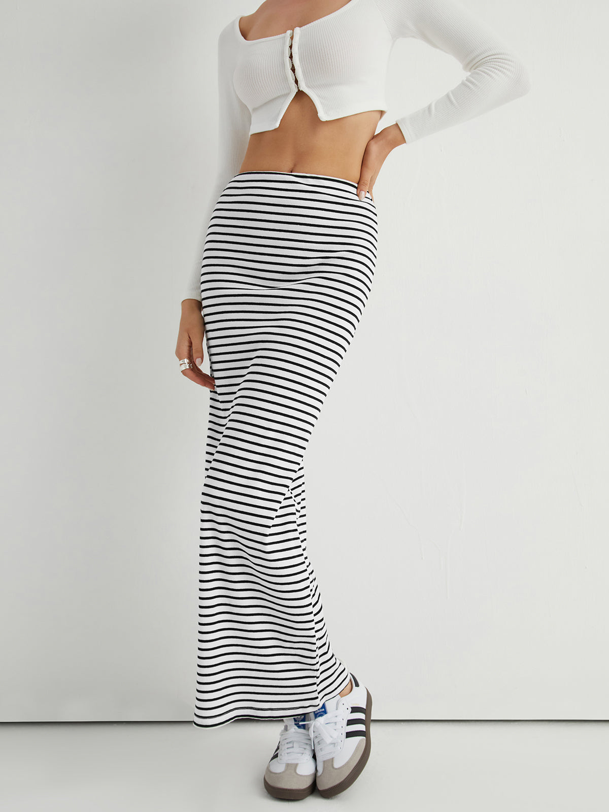 Stripe Maxi Skirt