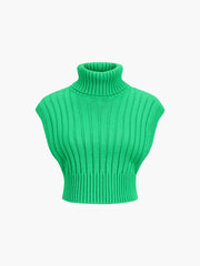 Cap Sleeve Mock Neck Rib Top