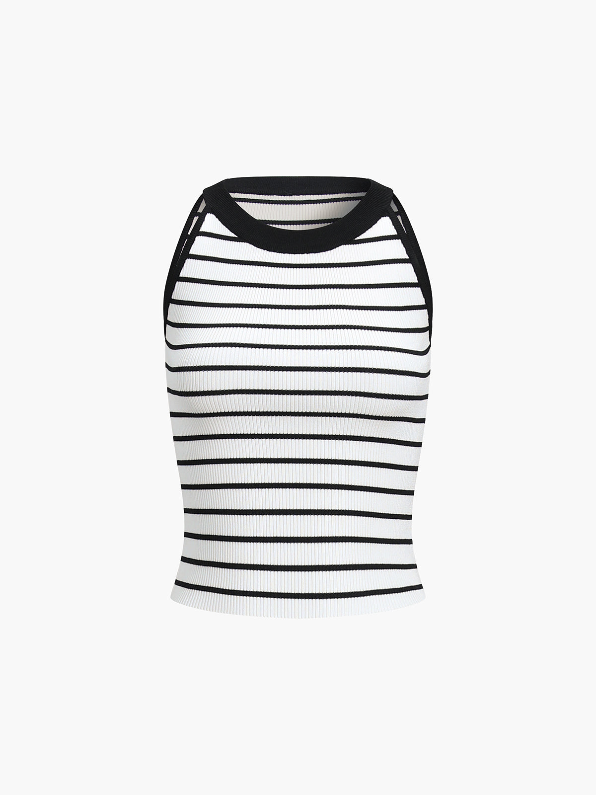 Stripe Rib Crop Tank Top