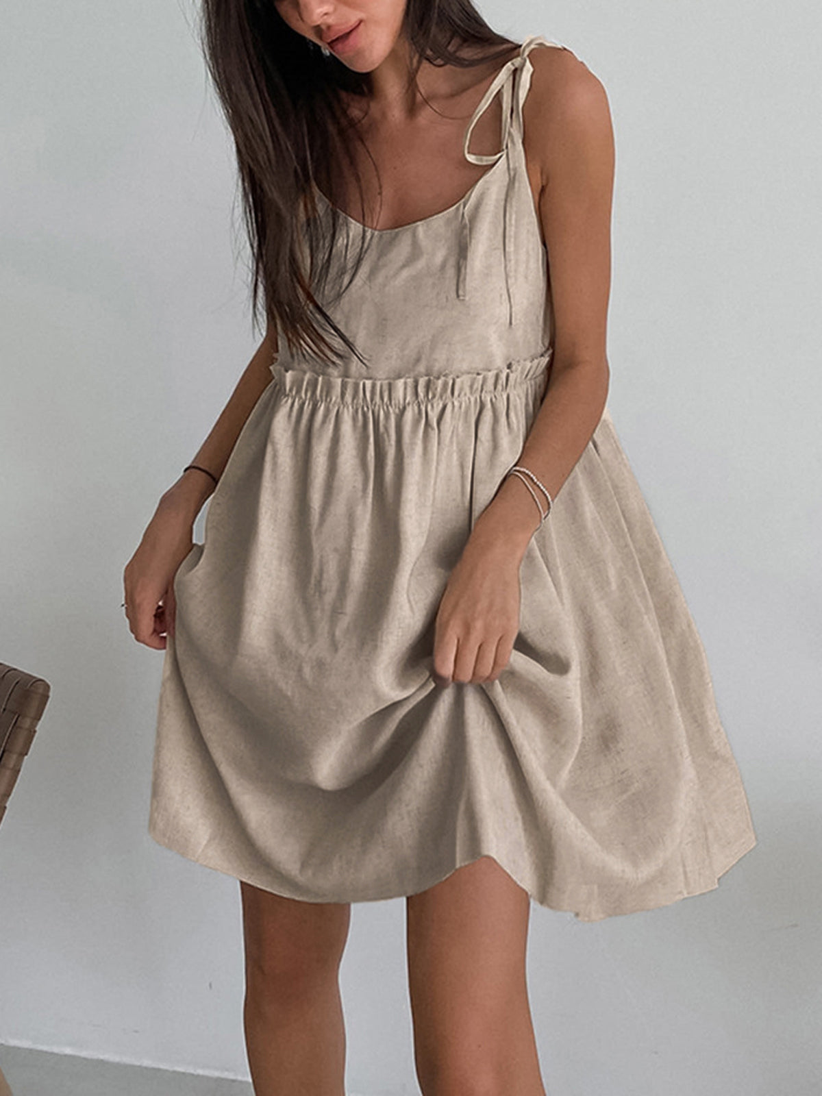 Levanzo Tied Shoulder Short Dress