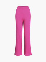 Barbiecore Rib Two Piece Pants Set
