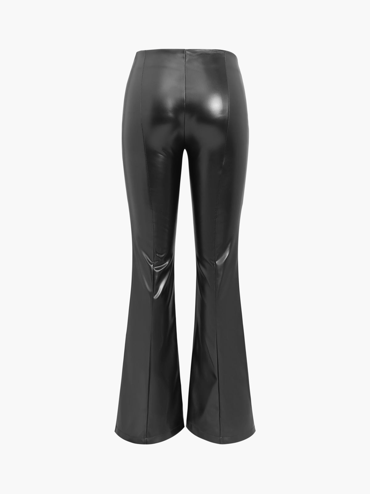 Faux Leather Zippered Flare Pants