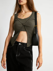 Double Layers Rib Tank Top