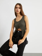 Double Layers Rib Tank Top