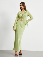 Greeness Mesh Maxi Skirt