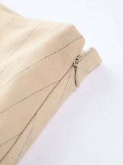 Pinstripe Pleat Zippered Mini Skirt