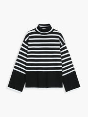 Parisian Stripe Mock Neck Sweater