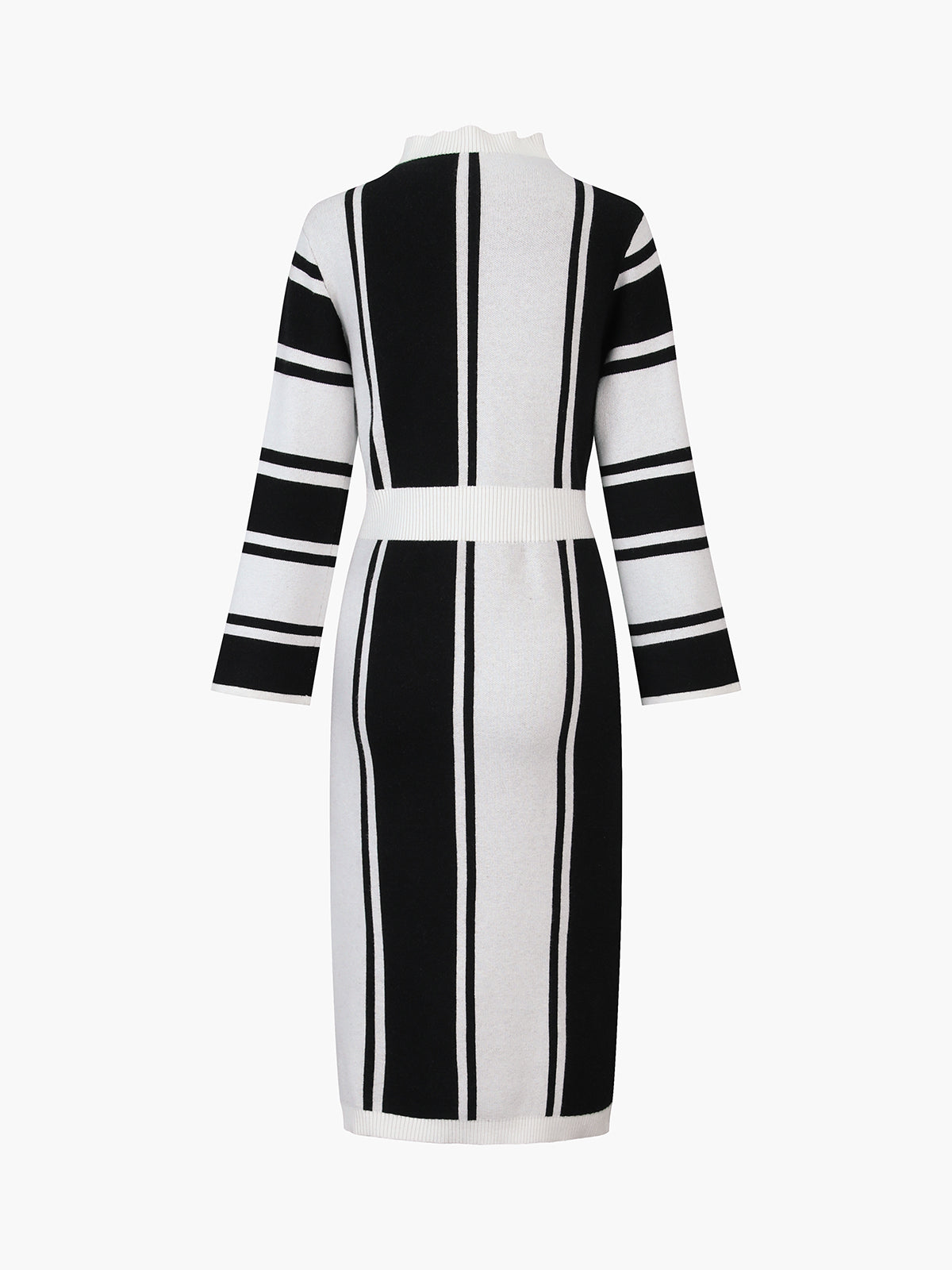 Stripe Long Sleeve Midi Sweater Dress