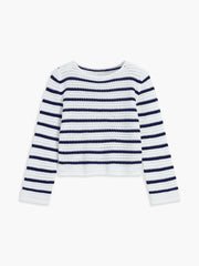 Stripe Eyelet Knit Top