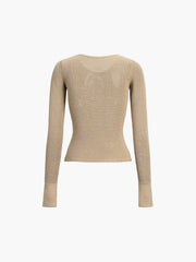 Creamy Latte Long Sleeve Knit Top