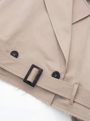 Raw Hem Crop Trench Coat