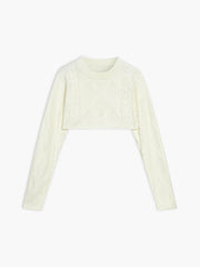 Vanilla Cable Knit Crop Sweater