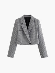 Houndstooth Crop Blazer