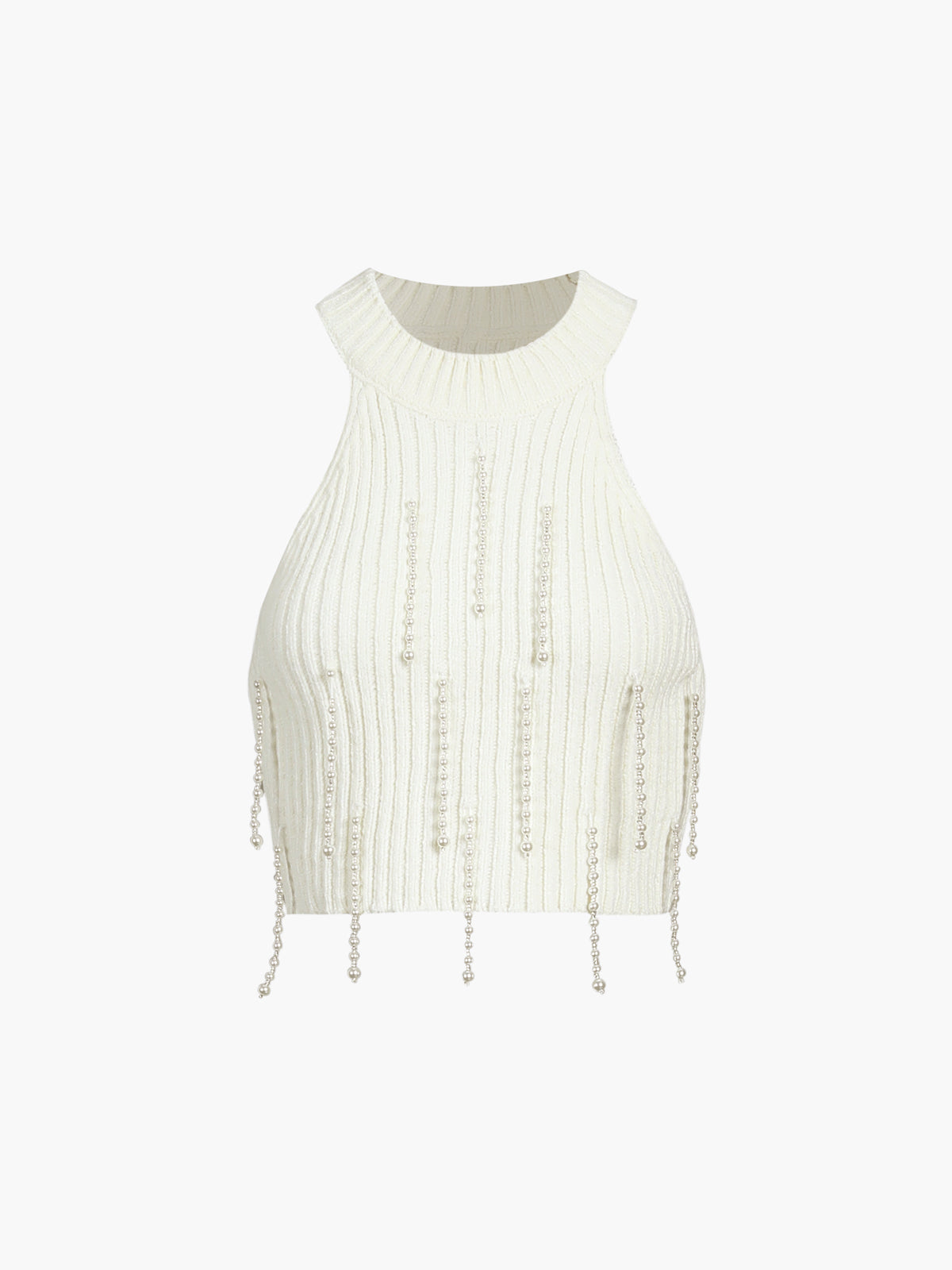 Hold My Pearls Crop Sweater Vest