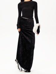 Velvet Maxi Skirt