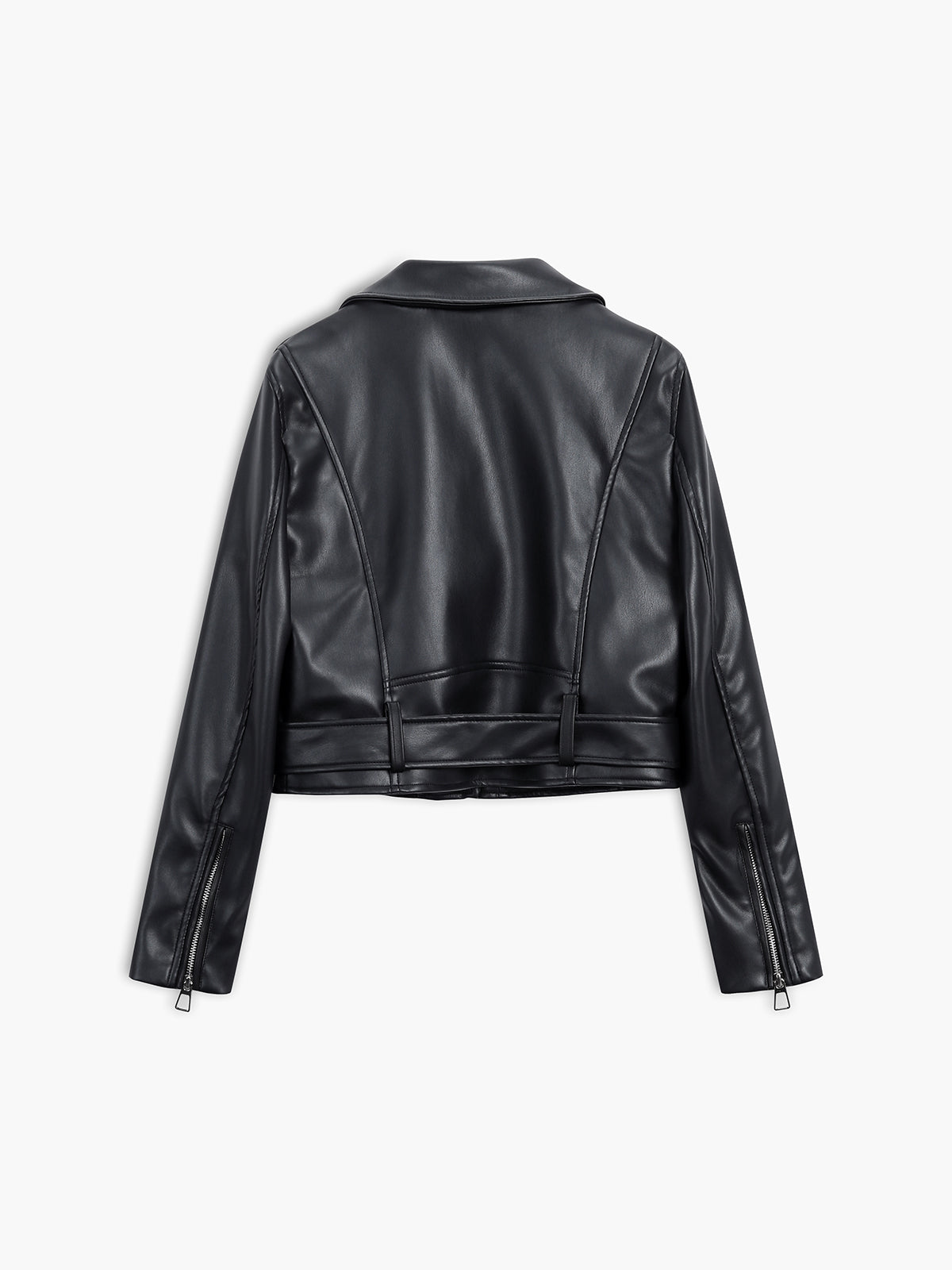 City Faux Leather Belted Jacket