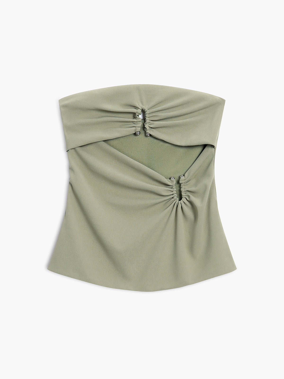 U-Ring Cutout Zippered Tube Top