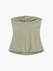 U-Ring Cutout Zippered Tube Top