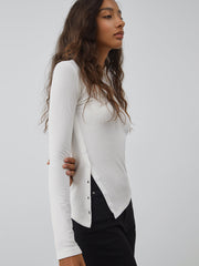 Side Buttoned Long Sleeve Shirt