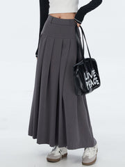 Modern Academia Pleat Maxi Skirt