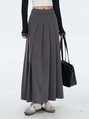 Modern Academia Pleat Maxi Skirt