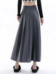 Modern Academia Pleat Maxi Skirt